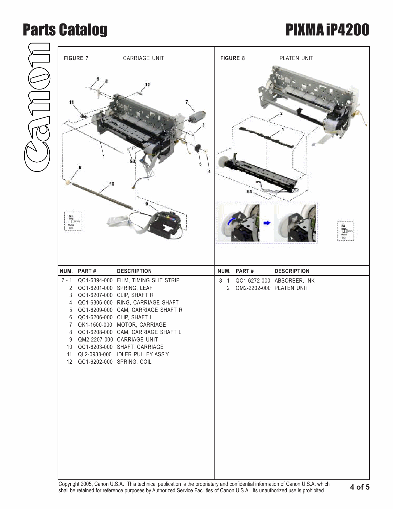 Canon PIXMA iP4200 Parts Catalog-5